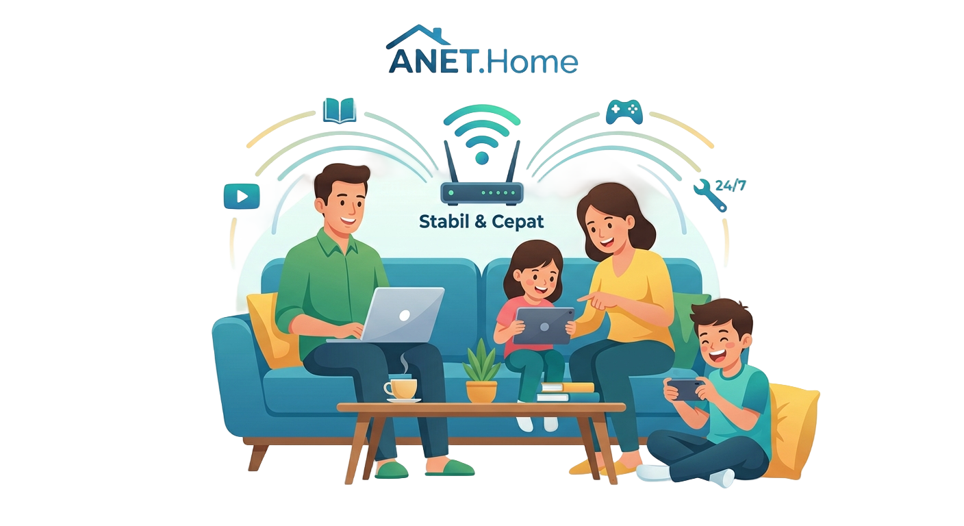 Ilustrasi layanan ANET.Home internet rumah